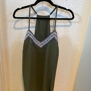 Eddoyee Women Solid Color Olive Tank Top